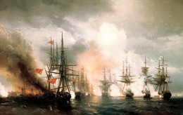 И. К. Айвазовский &laquo;Морское сражение при Синопе 18-го ноября 1853 года&raquo;. 1853 г. Х., м.